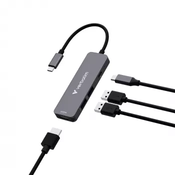 Verbatim USB-C Essentials Multiport Hub 4 porty: HDMI, USB-C PD, USB-A 3.2 Gen 1, USB-A