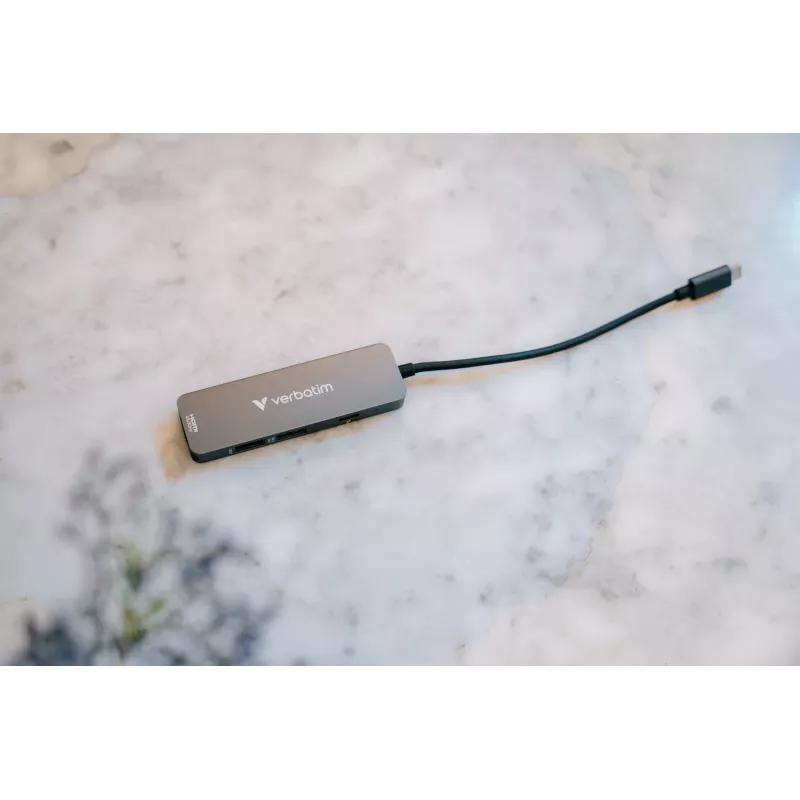 Verbatim USB-C Essentials Multiport Hub 4 porty: HDMI, USB-C PD, USB-A 3.2 Gen 1, USB-A