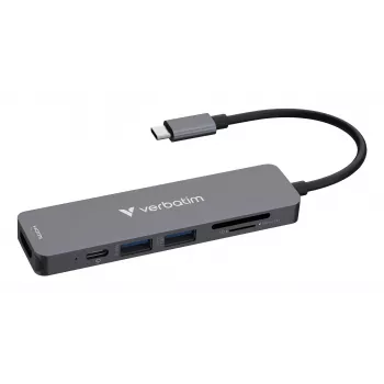 Verbatim USB-C Essentials Multiport Hub 6 portów: HDMI, USB-C PD, USB-A 3.2 Gen 1, USB-A, SD i microSD