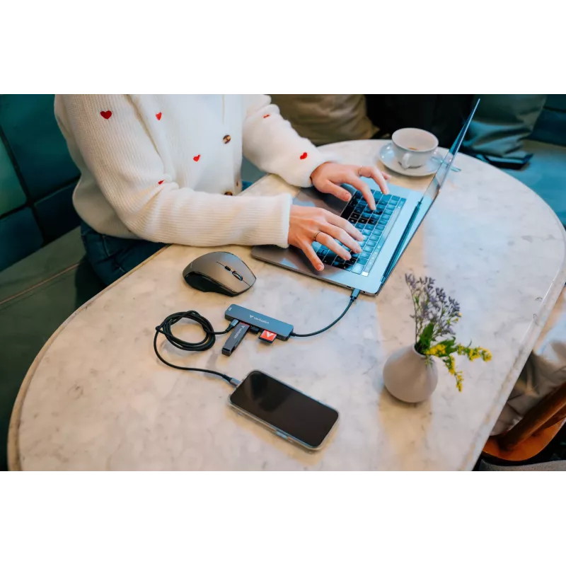 Verbatim USB-C Essentials Multiport Hub 6 portów: HDMI, USB-C PD, USB-A 3.2 Gen 1, USB-A, SD i microSD