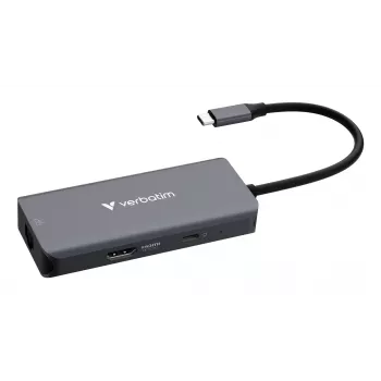 Verbatim USB-C Essentials Multiport Hub 6 portów: RJ45, HDMI, USB-C PD, 3 x USB-A 3.2 Gen 1