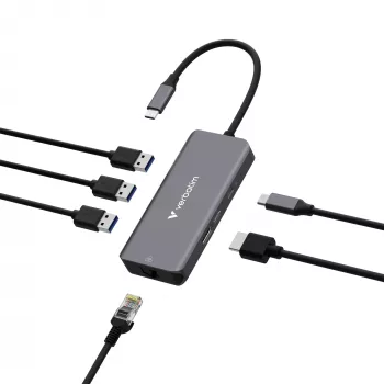 Verbatim USB-C Essentials Multiport Hub 6 portów: RJ45, HDMI, USB-C PD, 3 x USB-A 3.2 Gen 1