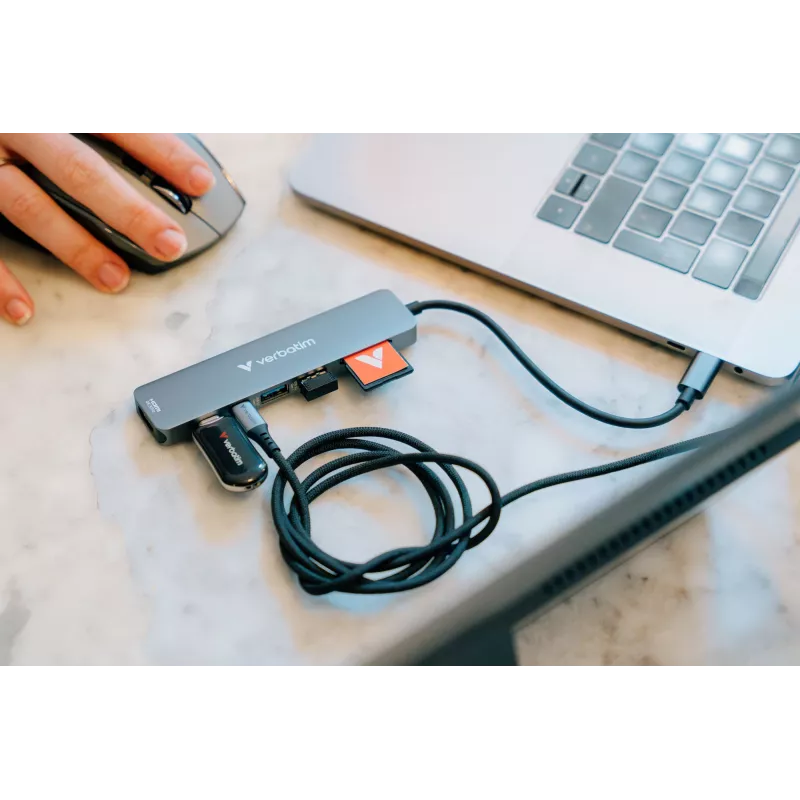 Verbatim USB-C Essentials Multiport Hub 7 portów: HDMI, USB-C, USB-C 3.2 Gen 1, 2 x USB-A 3.2 Gen 1, SD i microSD
