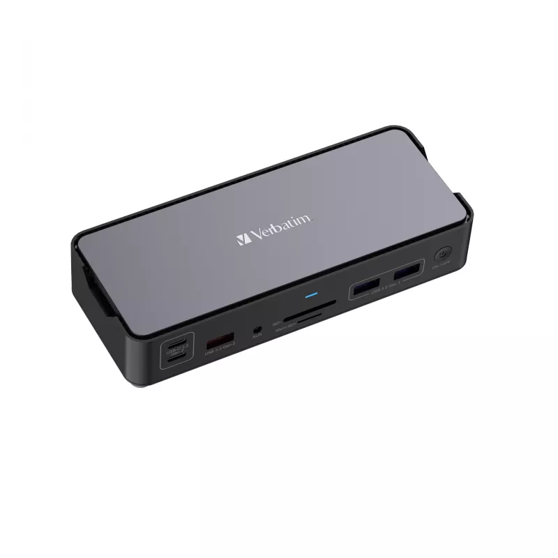 Stacja dokująca Verbatim CDS-15 przewodowa USB 3.2 Gen 1 (3.1 Gen 1) Type-C, czarno-szara