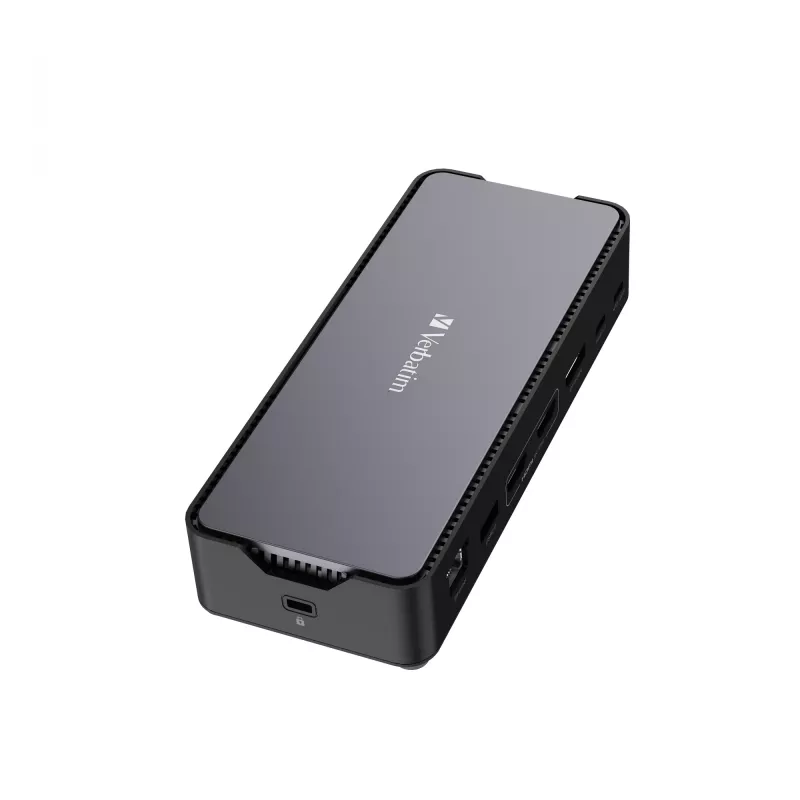 Stacja dokująca Verbatim CDS-15 przewodowa USB 3.2 Gen 1 (3.1 Gen 1) Type-C, czarno-szara