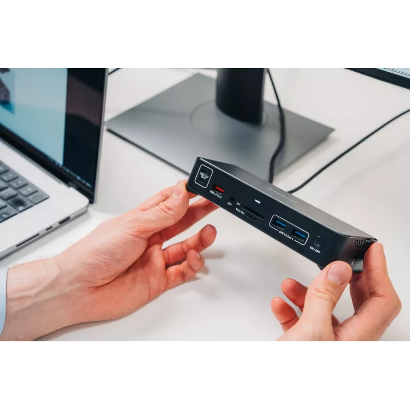 Stacja dokująca Verbatim CDS-15 przewodowa USB 3.2 Gen 1 (3.1 Gen 1) Type-C, czarno-szara