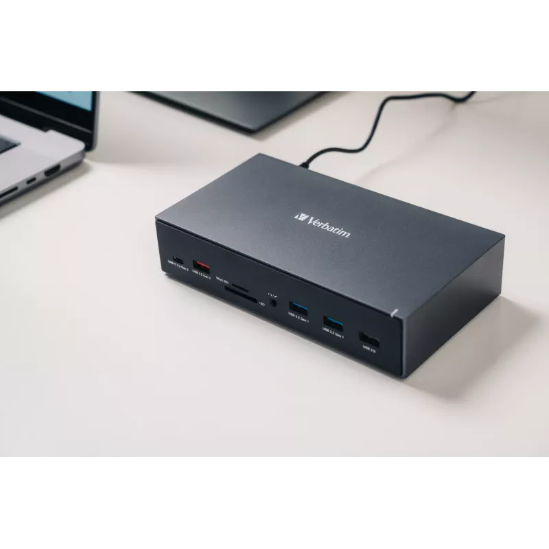 Verbatim CDS-17 Przewodowa stacja dokująca USB 3.2 Gen 1 (3.1 Gen 1) Type-C Czarny, Szary