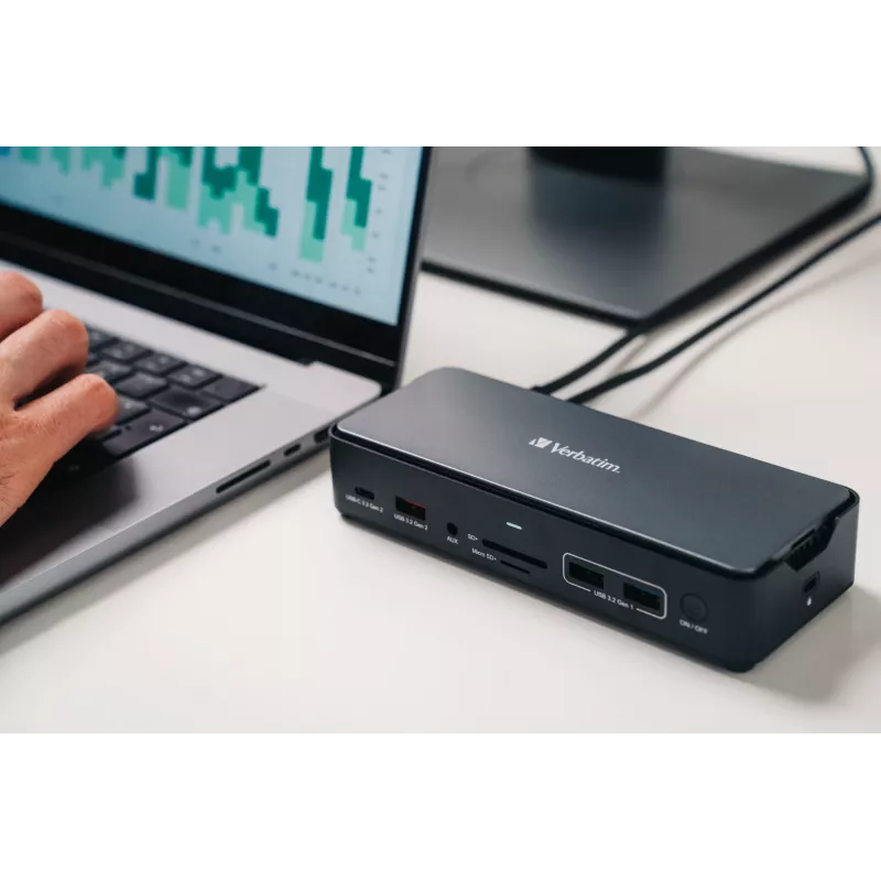 Verbatim CDS-15S Przewodowy USB 3.2 Gen 1 (3.1 Gen 1) Type-C Czarny, Szary