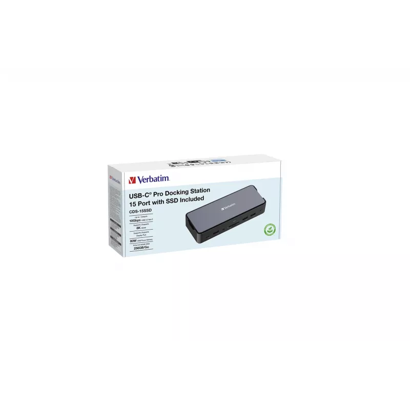 Verbatim CDS-15SSD Wired USB 3.2 Gen 1 (3.1 Gen 1) Type-C Czarny, szary