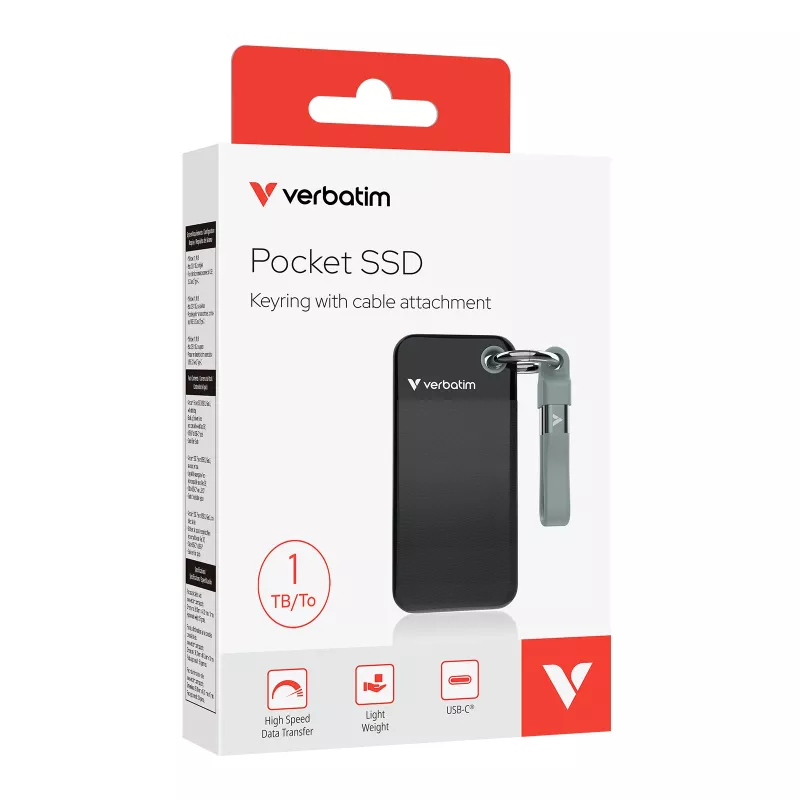 Verbatim Pocket SSD USB 3.2 Gen 2 1TB Czarny/Szary