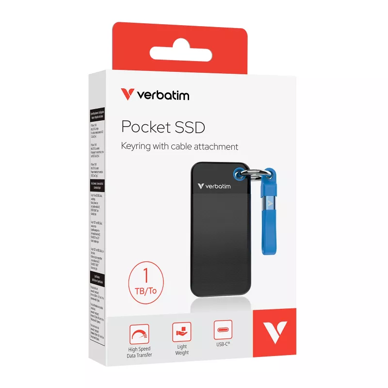 Verbatim Pocket SSD USB 3.2 Gen 2 1TB Czarny/Niebieski