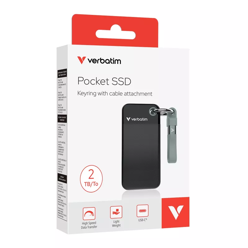 Verbatim Pocket SSD USB 3.2 Gen 2 2TB Czarny/Szary