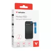 Verbatim Pocket SSD USB 3.2 Gen 2 2TB Czarny/Niebieski