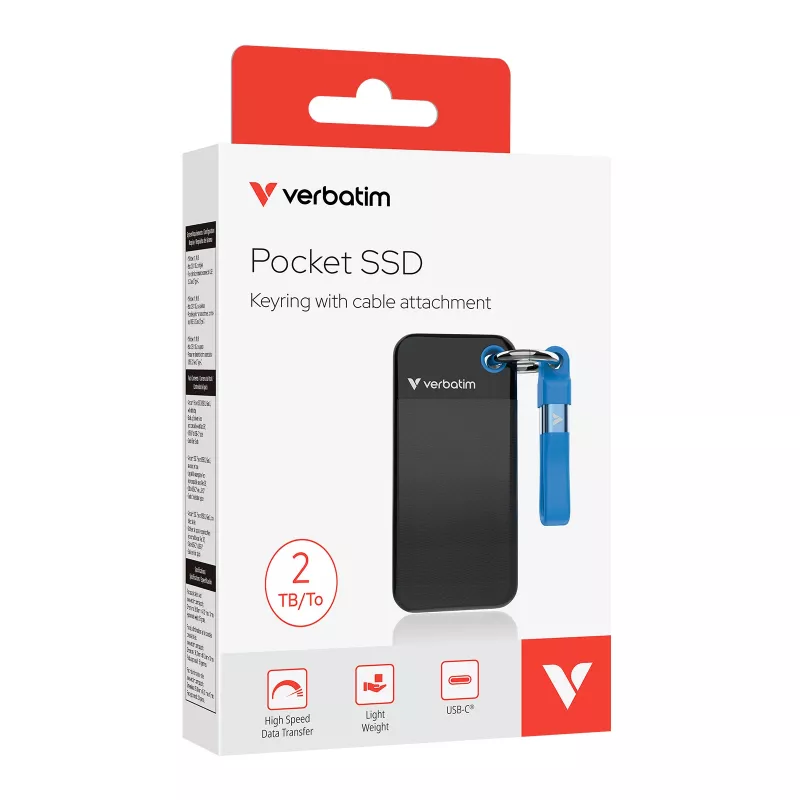 Verbatim Pocket SSD USB 3.2 Gen 2 2TB Czarny/Niebieski