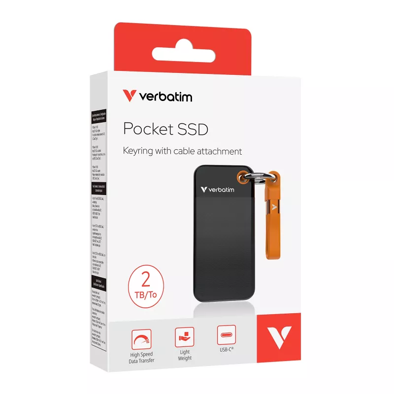 Verbatim Pocket SSD USB 3.2 Gen 2 2TB Czarny/Pomarańczowy