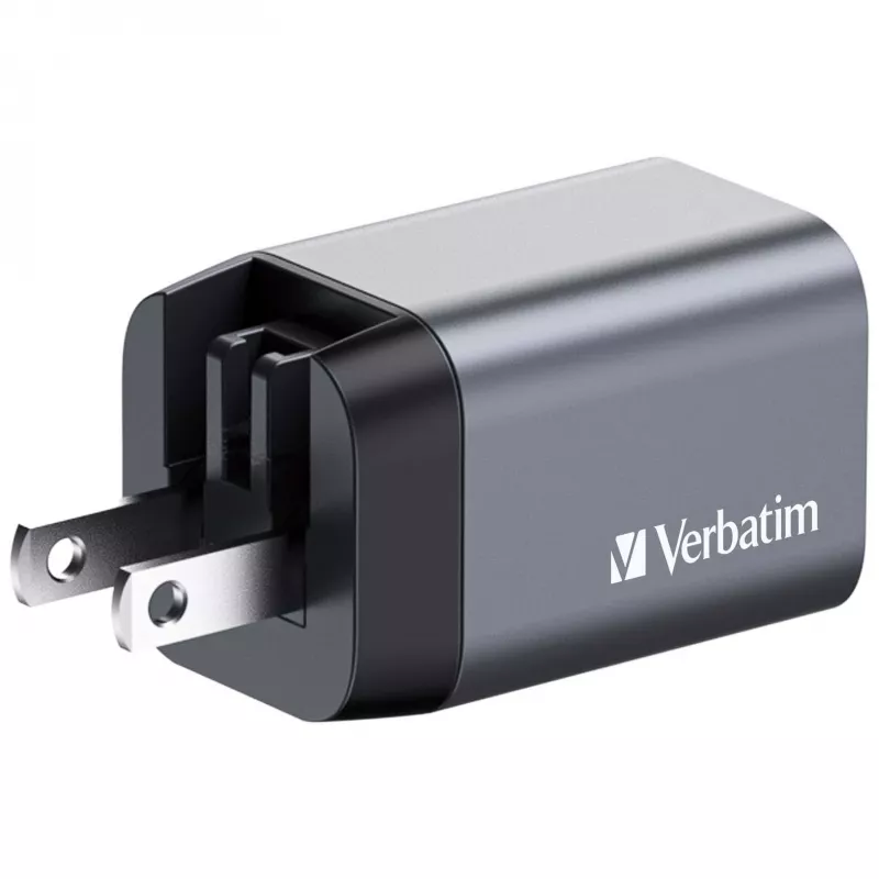 Ładowarka Verbatim GNC-35 GaN 35W z 1x USB-C PD 35W / 1x USB-A QC 3.0 (EU/UK/US)