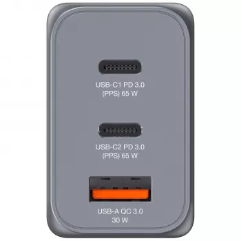 Verbatim GNC-65 GaN Charger 65W z 2 x USB-C PD 65W / 1 x USB-A QC 3.0 (EU/UK/US)