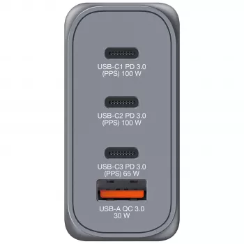 Ładowarka Verbatim GNC-100 GaN 100 W z 2x USB-C PD 100 W / 1x USB-C PD 65 W / 1x USB-A QC 3.0 (EU/UK/US)