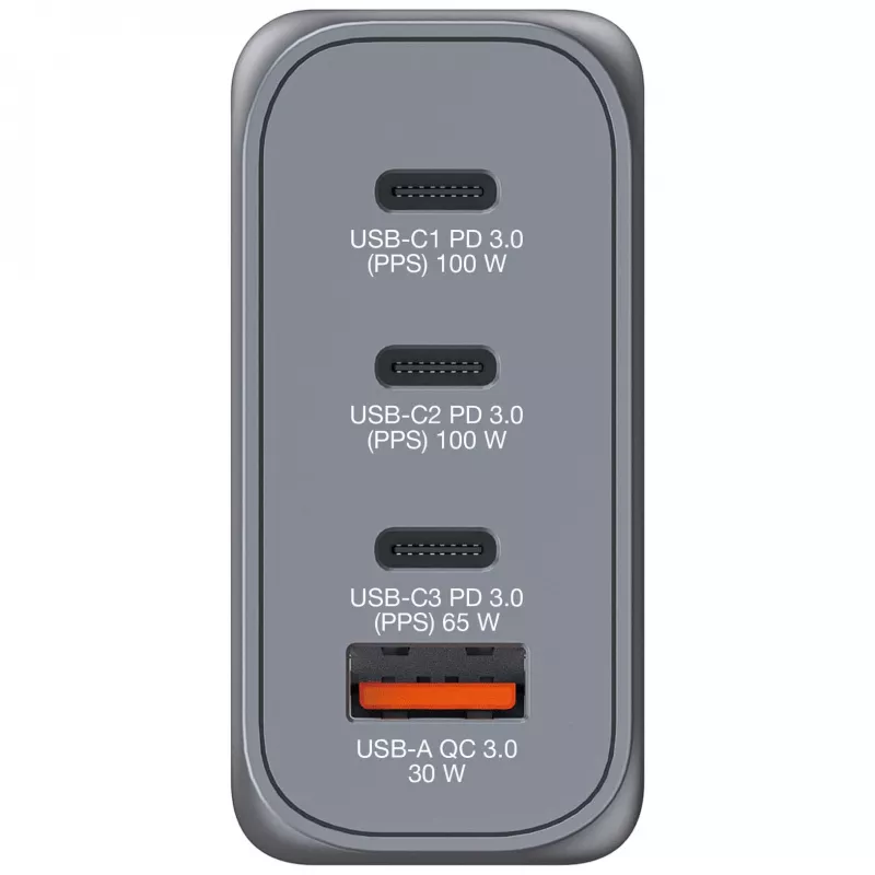 Ładowarka Verbatim GNC-100 GaN 100 W z 2x USB-C PD 100 W / 1x USB-C PD 65 W / 1x USB-A QC 3.0 (EU/UK/US)