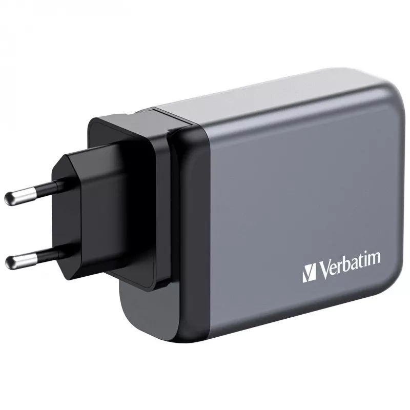 Ładowarka Verbatim GNC-100 GaN 100 W z 2x USB-C PD 100 W / 1x USB-C PD 65 W / 1x USB-A QC 3.0 (EU/UK/US)