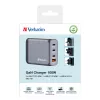 Ładowarka Verbatim GNC-100 GaN 100 W z 2x USB-C PD 100 W / 1x USB-C PD 65 W / 1x USB-A QC 3.0 (EU/UK/US)