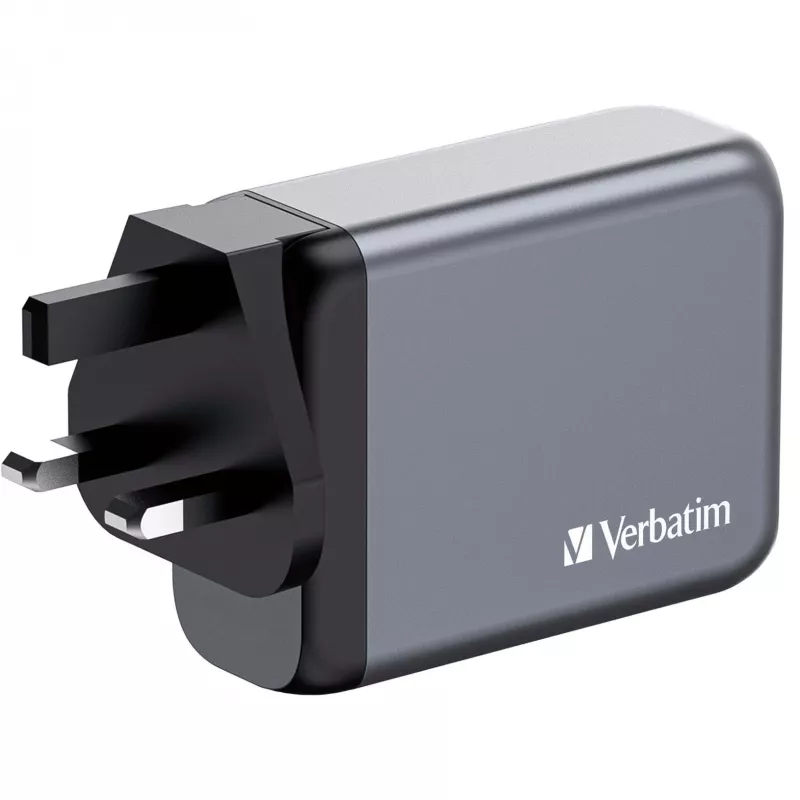 Ładowarka Verbatim GNC-100 GaN 100 W z 2x USB-C PD 100 W / 1x USB-C PD 65 W / 1x USB-A QC 3.0 (EU/UK/US)