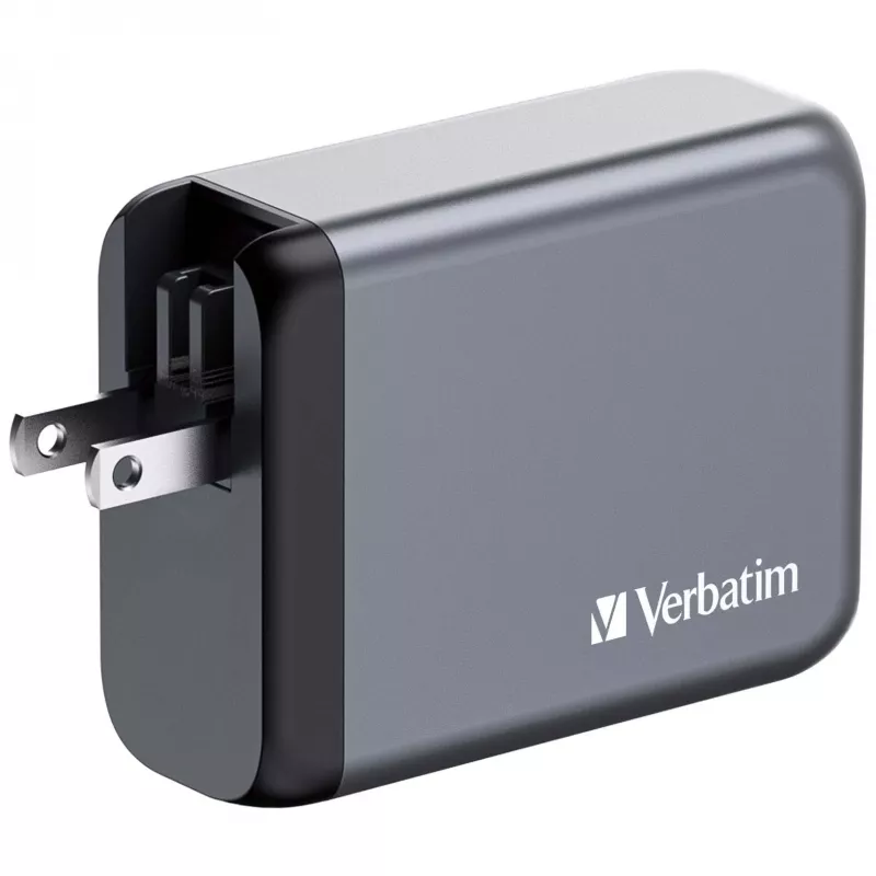 Ładowarka Verbatim GNC-100 GaN 100 W z 2x USB-C PD 100 W / 1x USB-C PD 65 W / 1x USB-A QC 3.0 (EU/UK/US)