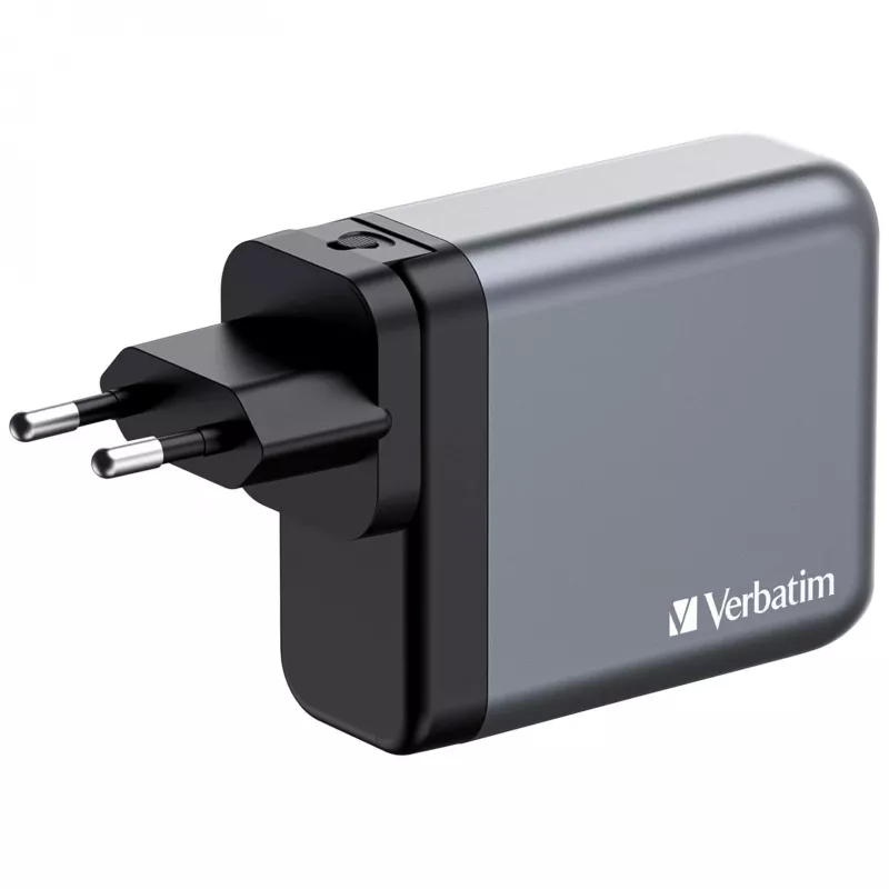 Verbatim GNC-140 GaN Charger 140W z 2 x USB-C PD 140W / 1 x USB-C PD 20W / 1 x USB-A QC 3.0 (EU/UK/US)