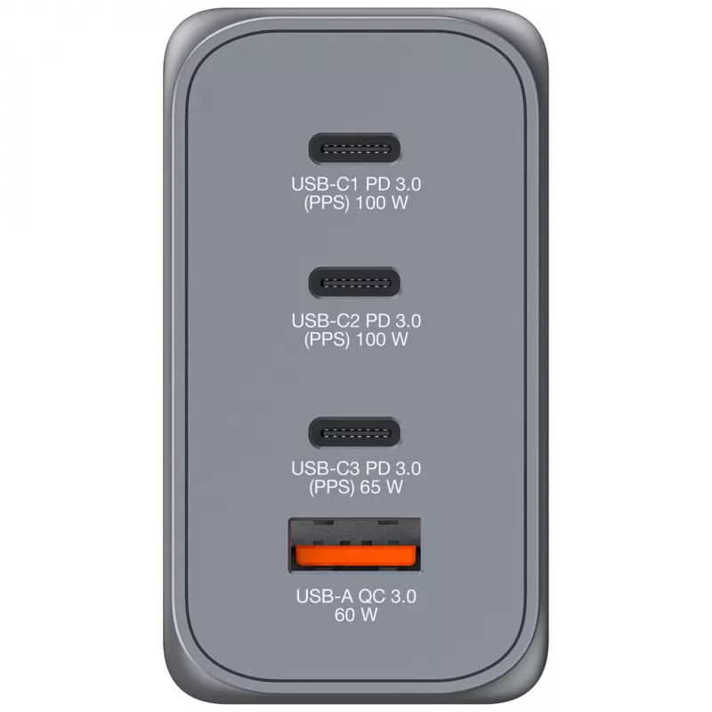 Verbatim GNC-200 Ładowarka GaN 200W z 2 x USB-C PD 100W / 1 x USB-C PD 65W / 1 x USB QC 3.0 (EU/UK/US)