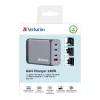 Ładowarka Verbatim GNC-240 GaN 240 W z 1 x USB-C 140 W / 1 x USB-C 100 W / 1 x USB-C 65 W / 1 x USB-A QC 3.0 (EU/UK/US)