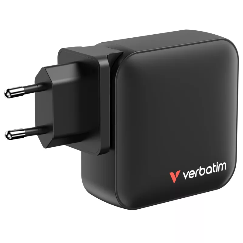 Verbatim Mini GaN Charger 165W 4 Port US plug z EU and UK adaptors