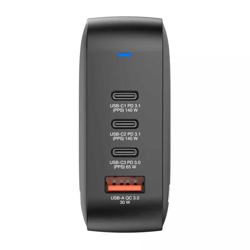 Verbatim Mini GaN Charger 165W 4 Port US plug z EU and UK adaptors