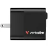 Verbatim GaN Charger 65W 2 Port wysuwany kabel wyświetlacz wtyczki US z adapterami EU i UK