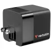 Verbatim GaN Charger 65W 2 Port wysuwany kabel wyświetlacz wtyczki US z adapterami EU i UK