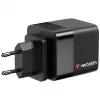 Verbatim GaN Charger 65W 2 Port wysuwany kabel wyświetlacz wtyczki US z adapterami EU i UK