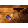 Verbatim GaN Charger 65W 2 Port wysuwany kabel wyświetlacz wtyczki US z adapterami EU i UK