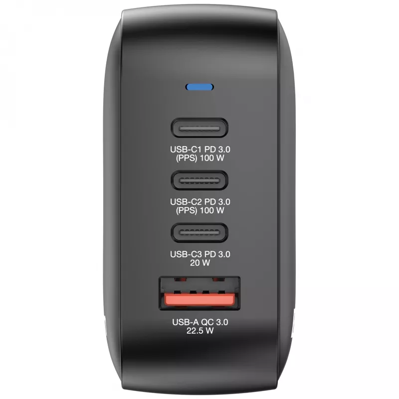 Mini ładowarka Verbatim GaN 100 W 4 porty wtyk US z adapterami EU i UK