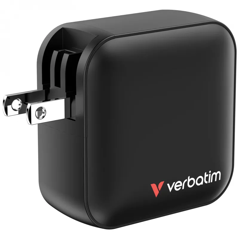Mini ładowarka Verbatim GaN 100 W 4 porty wtyk US z adapterami EU i UK