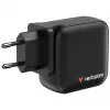 Mini ładowarka Verbatim GaN 100 W 4 porty wtyk US z adapterami EU i UK