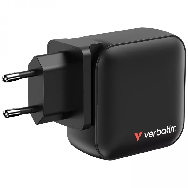 Mini ładowarka Verbatim GaN 100 W 4 porty wtyk US z adapterami EU i UK