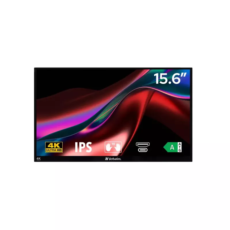 Monitor Verbatim Portable Touchscreen 15.6 inch LCD 4K 3840x2160