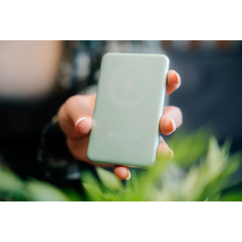 Verbatim Charge 'n' Go Magnetic Wireless Power Bank 5000mAh zielony