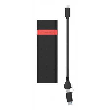 Verbatim M.2 NVMe SSD Enclosure Kit, obudowa SSD, M.2, PCI Express, 10 Gbit/s, łączność USB, czarny, czerwony