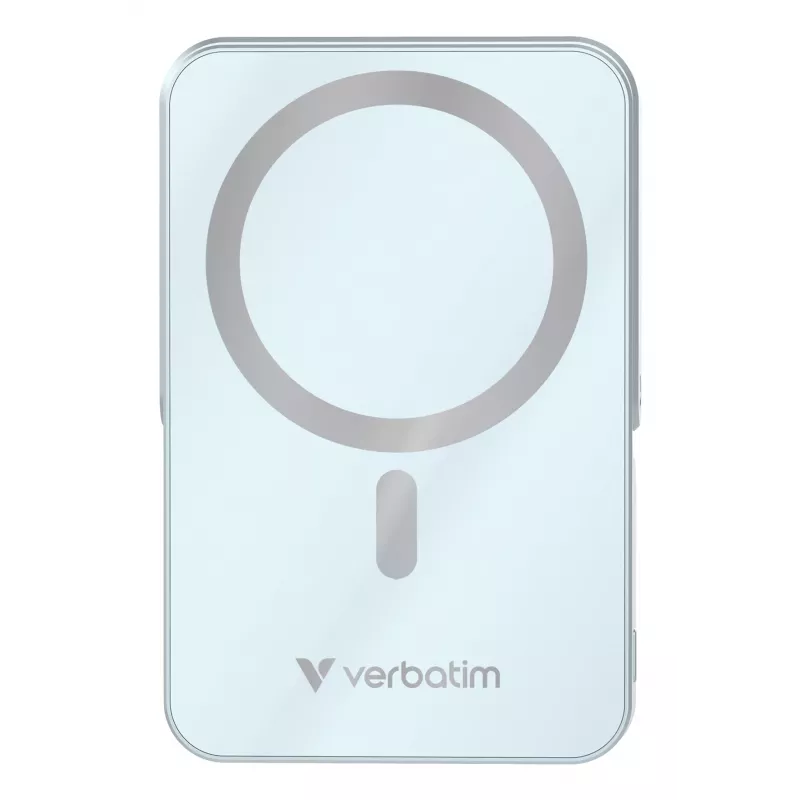 Verbatim Charge 'n' Go Magnetic Wireless Power Bank z stand - 10000 mAh Niebieski