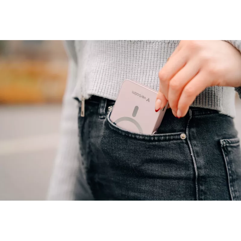 Verbatim Charge 'n' Go Magnetic Wireless Power Bank z stand - 10000 mAh Niebieski
