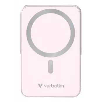 Verbatim Charge 'n' Go Magnetyczny bezprzewodowy powerbank z podstawką - 10000 mAh Różowy