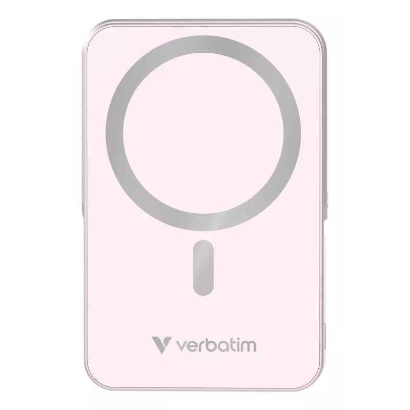 Verbatim Charge 'n' Go Magnetyczny bezprzewodowy powerbank z podstawką - 10000 mAh Różowy