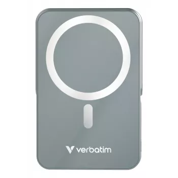 Verbatim Charge 'n' Go Magnetic Wireless Power Bank z stand - 10000 mAh szary