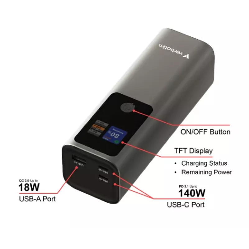 Przenośna bateria Verbatim Charge ´n´ Go Powerbank 27000mAh