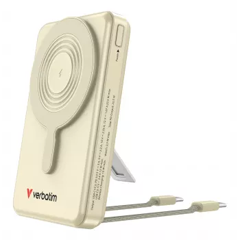 Verbatim Charge'n'Go 2C & Wyświetlacz Powerbank 10000 mAh Złoty, 10000 mAh, Polimer litowo-jonowy (LiPo), Power Delivery 3.0, Quick Charge 3.0, Ładowanie bezprzewodowe, 3,85 V, 52 W